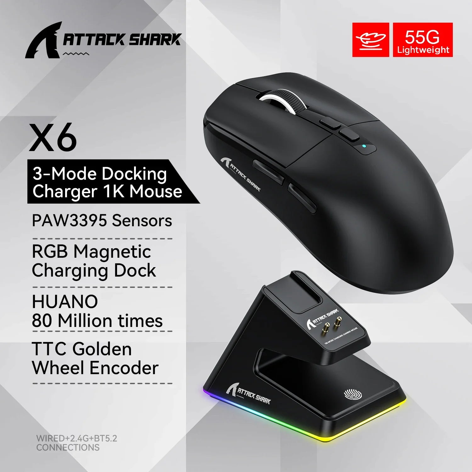 Attack Shark X6 Bluetooth Mouse Gaming
