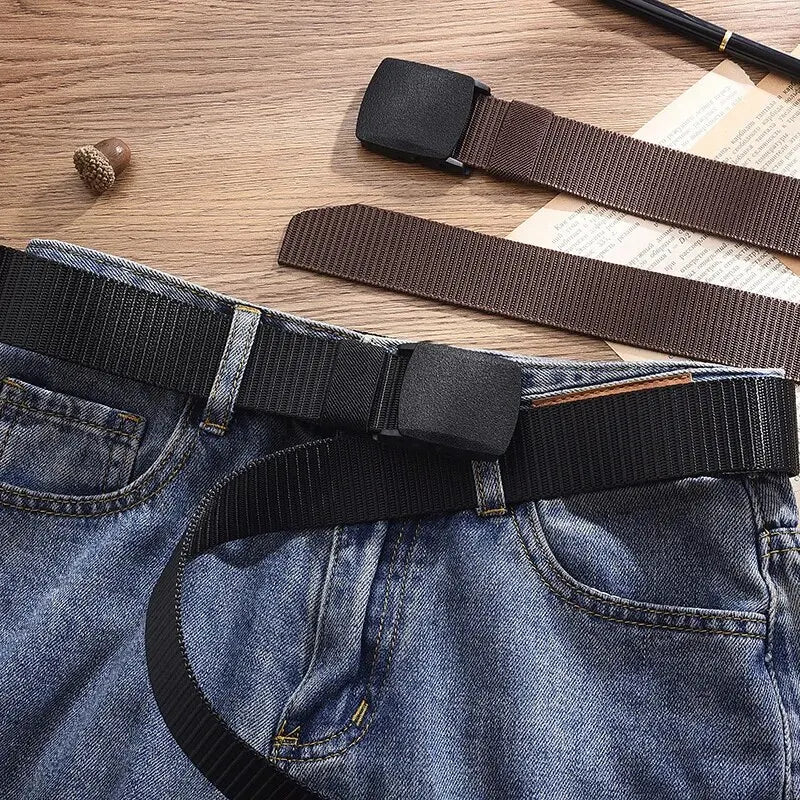 Men's Belt Outdoor Casual Canvas Belt Metal Adjustable To Size