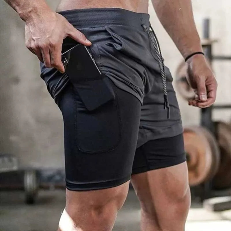 Running Shorts Men Gym Sports Shorts 2 In 1 Quick Dry