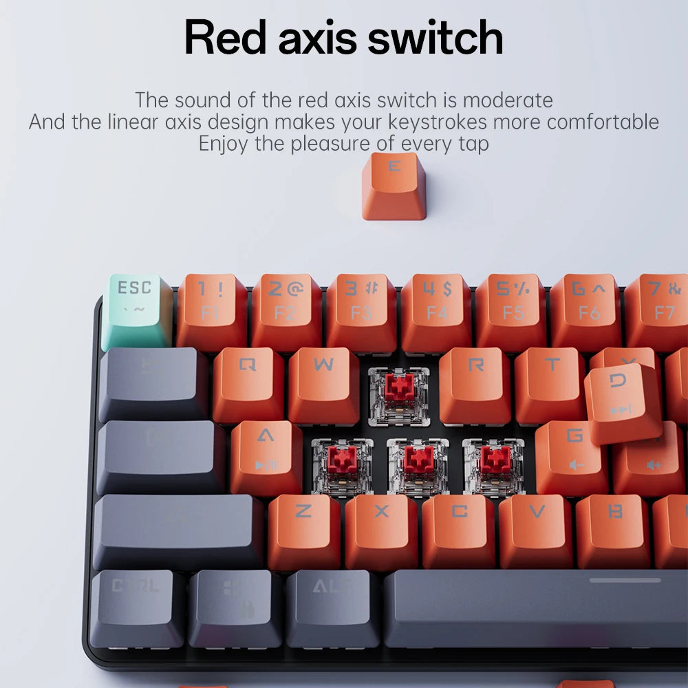 USB Mini Mechanical Gaming Wired Keyboard Red Switch 61 Key Gamer