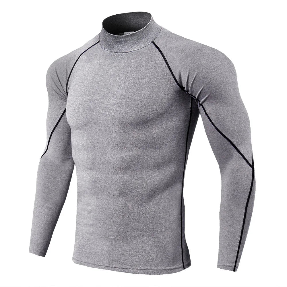 Men Running T shirt Quick Dry Bodybuilding Sport Shirt Long Sleeve Compression