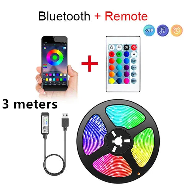 Bluetooth LED Strip Lights Smart APP Remote Control Flexible Ribbon