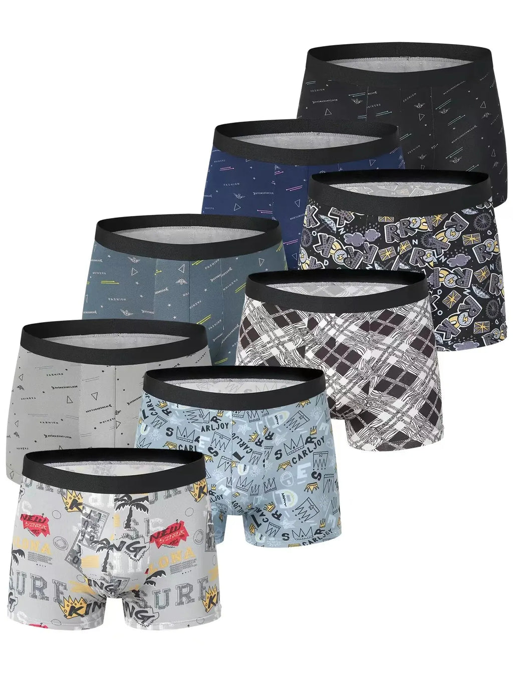4 Pack European and American Size MEN'S FASHION Printed Boxer Underwear