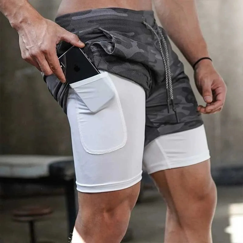 Running Shorts Men Gym Sports Shorts 2 In 1 Quick Dry