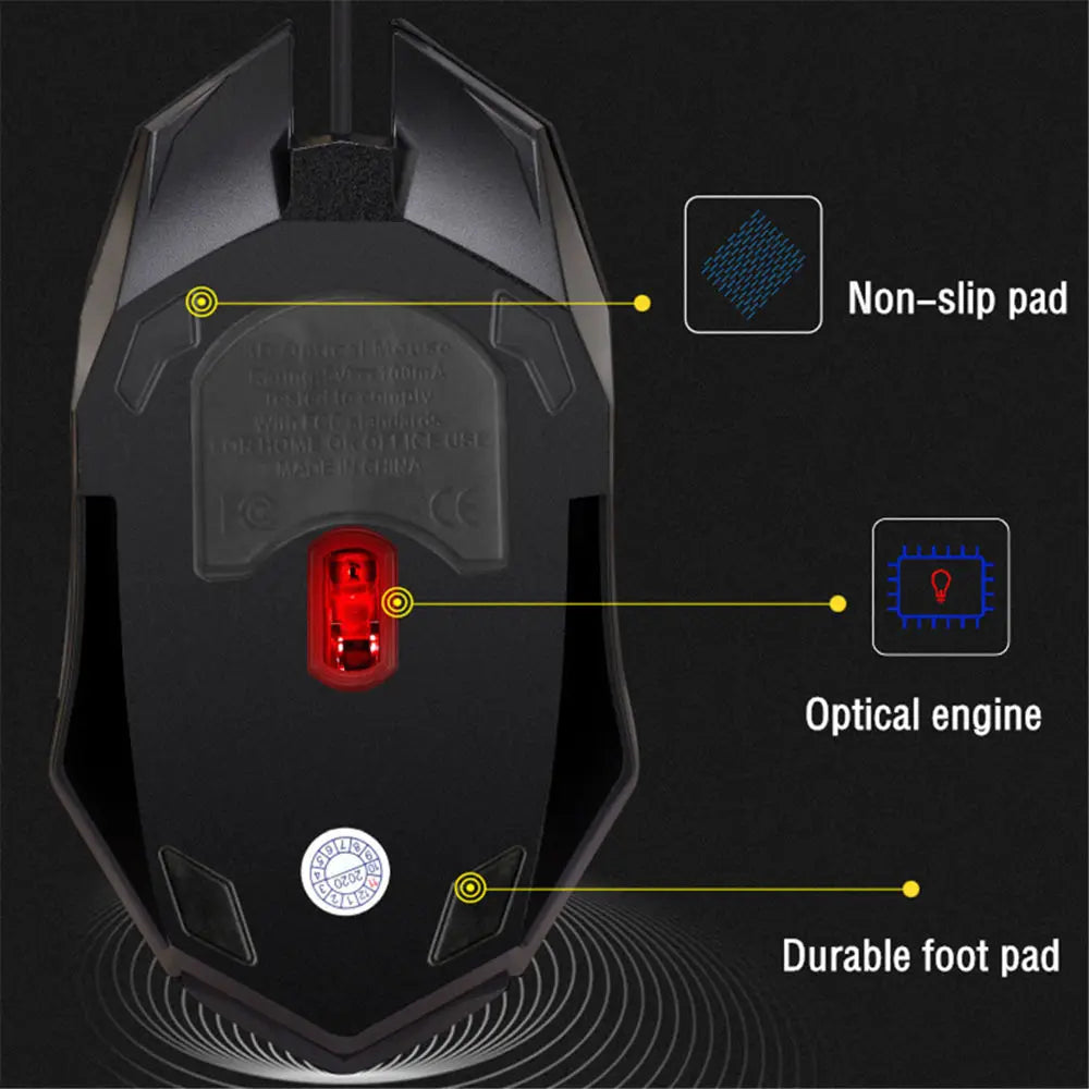 Sports LED Luminous Backlit USB Wired Gaming Mouse
