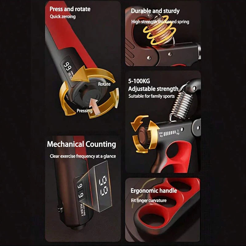 5-60/100/150kg Grip Strength Gym Wrist Expander Hand Strengthener Adjustable