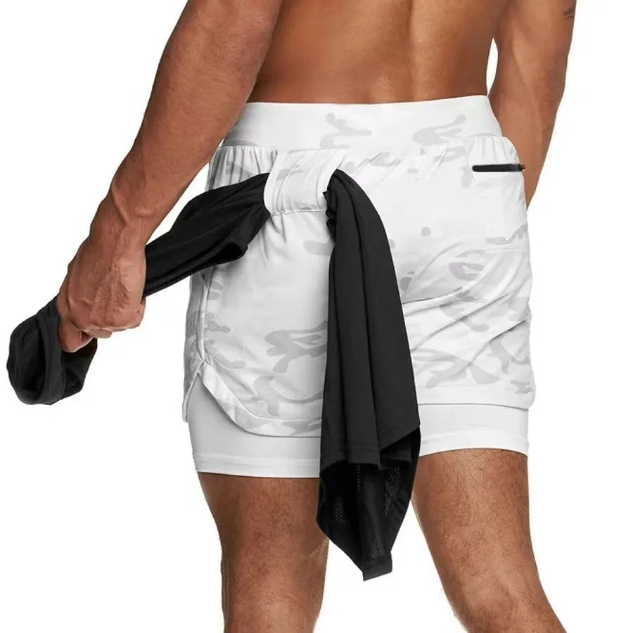 Running Shorts Men Gym Sports Shorts 2 In 1 Quick Dry