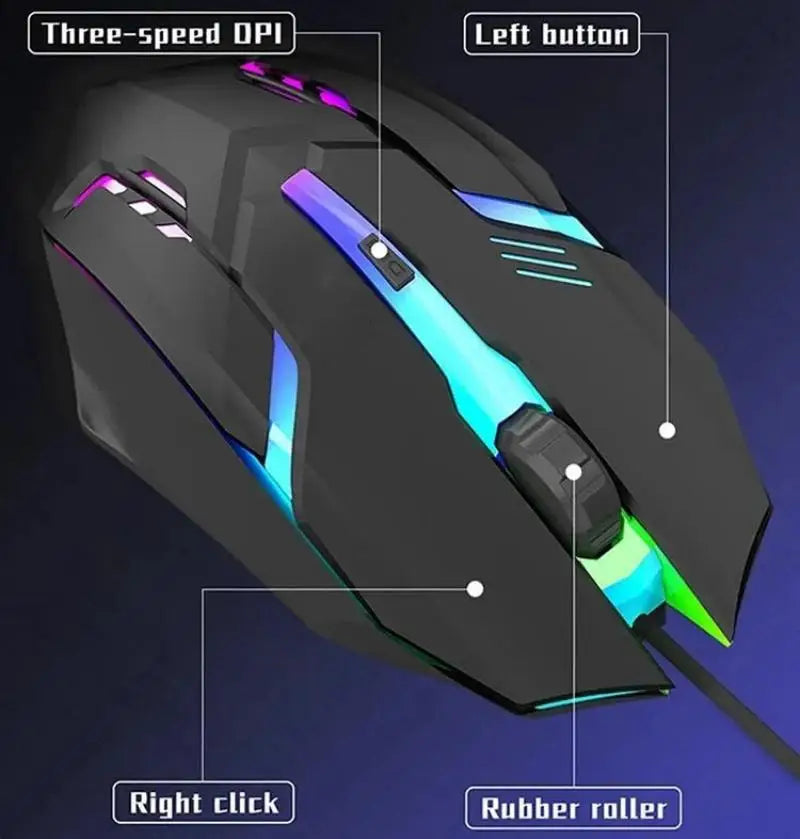 Sports LED Luminous Backlit USB Wired Gaming Mouse