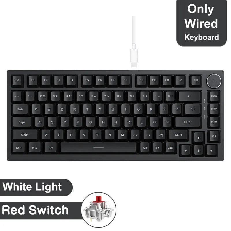 Gaming Mechanical Keyboard 75% 82 Keys Wired Single Mode/Bluetooth Wireless Gamer Keyboard