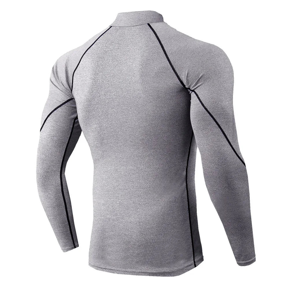 Men Running T shirt Quick Dry Bodybuilding Sport Shirt Long Sleeve Compression