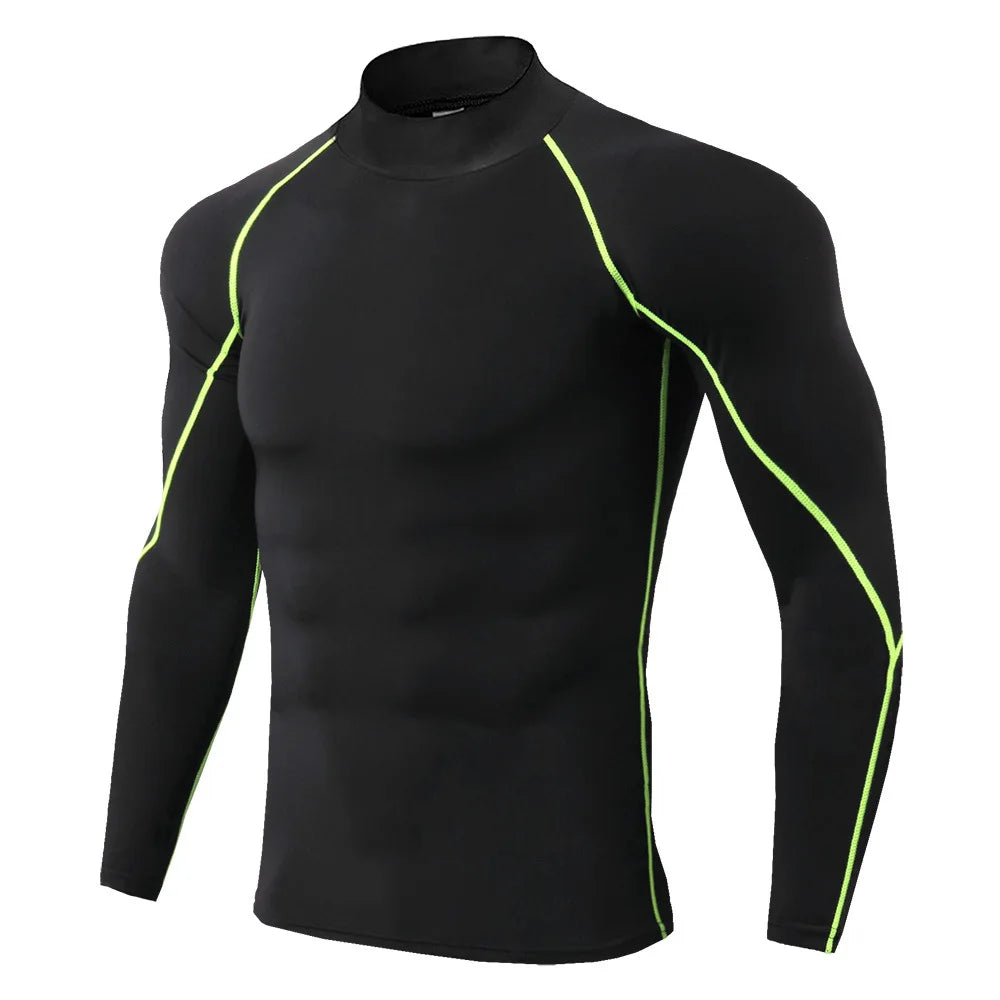 Men Running T shirt Quick Dry Bodybuilding Sport Shirt Long Sleeve Compression
