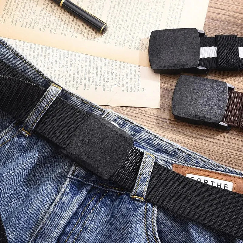 Men's Belt Outdoor Casual Canvas Belt Metal Adjustable To Size