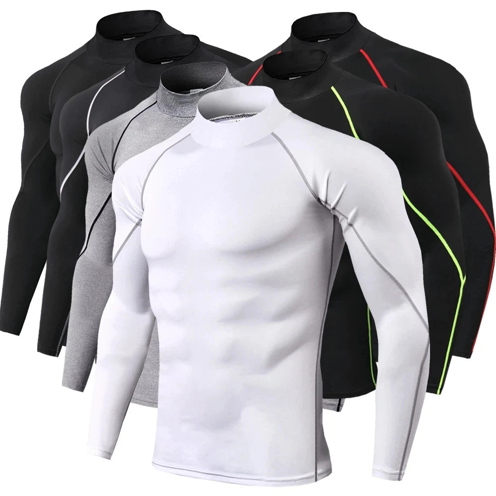 Men Running T shirt Quick Dry Bodybuilding Sport Shirt Long Sleeve Compression