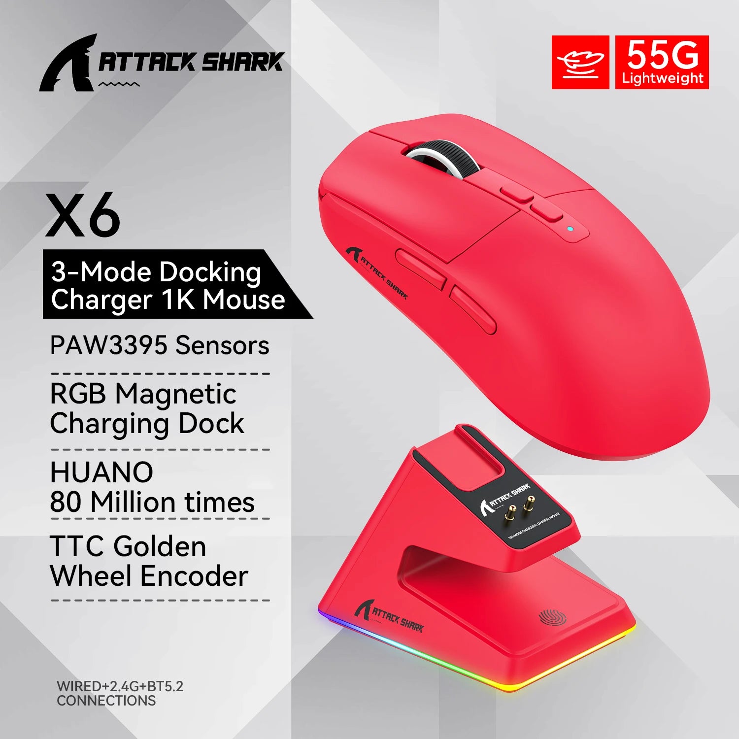 Attack Shark X6 Bluetooth Mouse Gaming