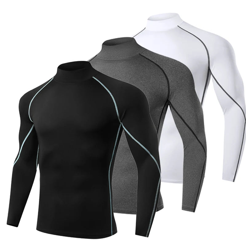 Men Running T shirt Quick Dry Bodybuilding Sport Shirt Long Sleeve Compression